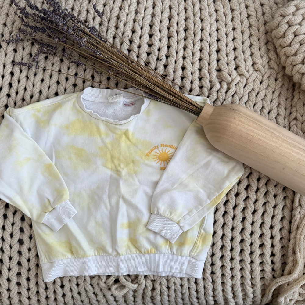 Kids Tie-Dye Sweatshirt - White and Yellow
